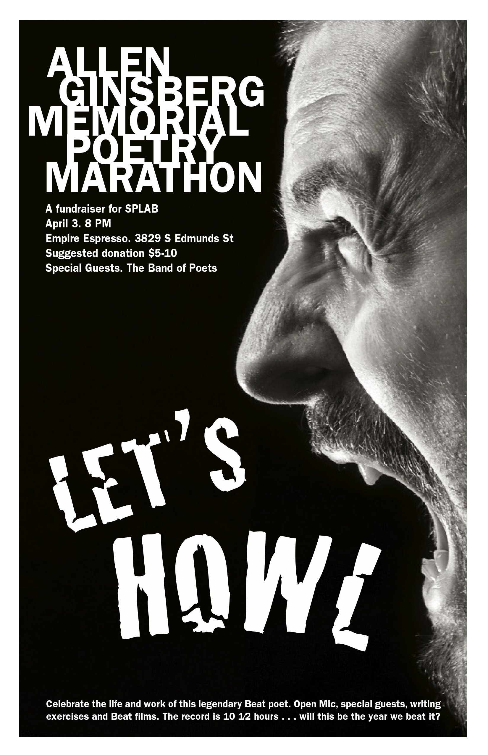 Allen Ginsberg Memorial Poetry Marathon Poster