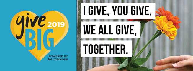 Banner image Give Big 2019 I Give, You Give, We All Give, Together