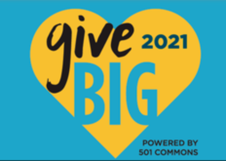 Give BIG 2021 graphic text over heart