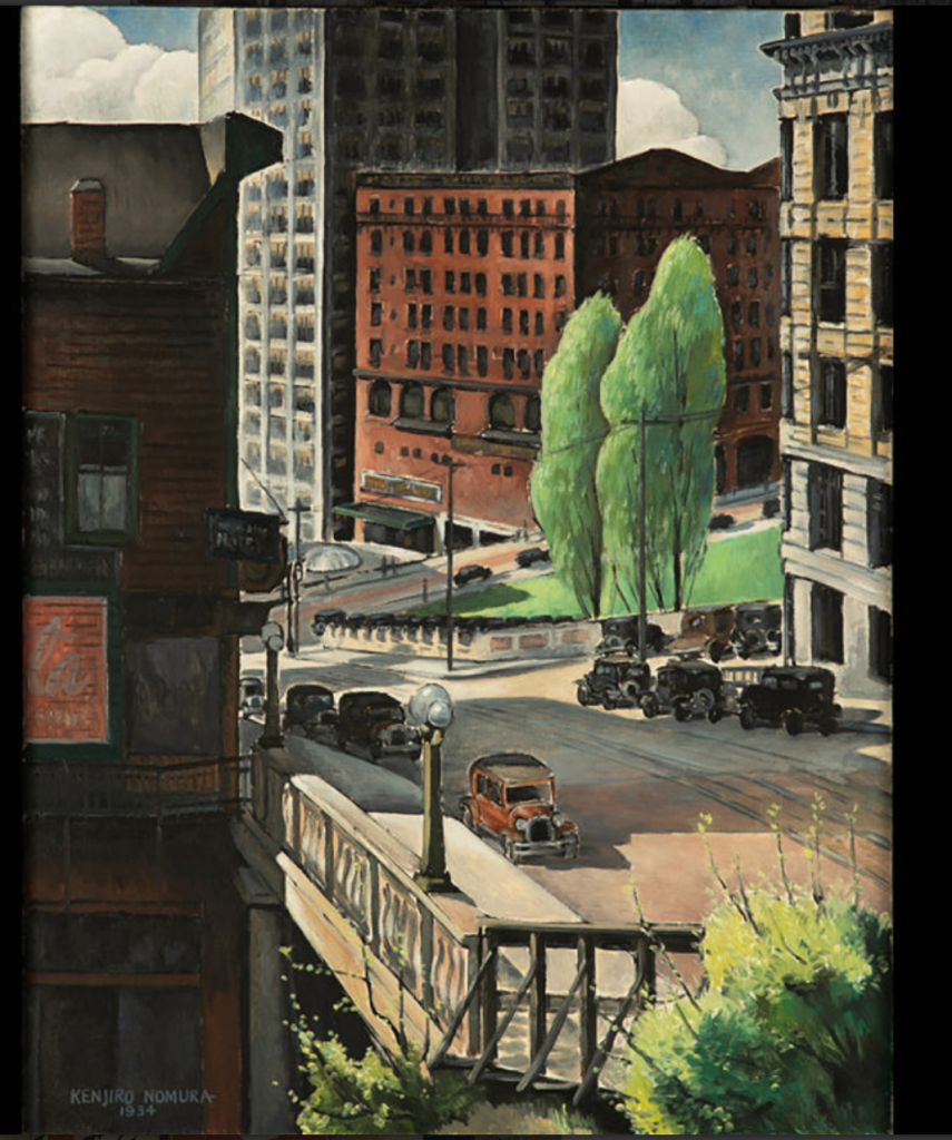 Kenjiro Nomura (1896-1956), Yesler Way, 1934. Oil on canvas. Central Washington University, Public Works of Art Project, Washington State