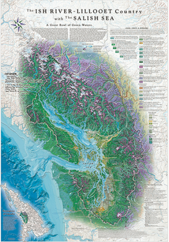 McCloskey Map the Ish River - Lillooet Country with the Salish Sea