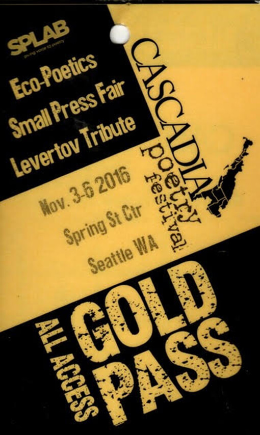 2016 Cascadia Poetry Festival Gold Pass color front