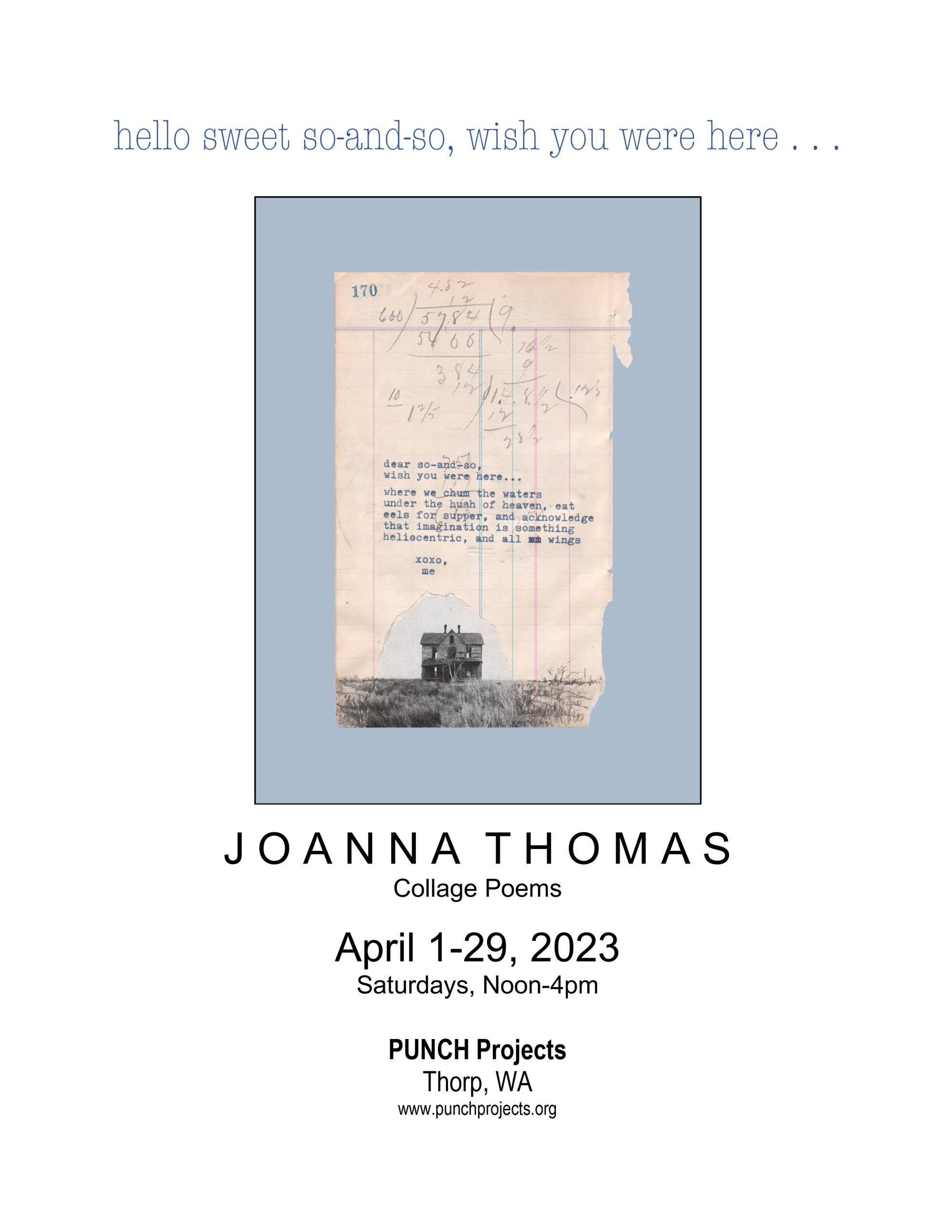 Joanna Thomas exhibition dear-so-and-so