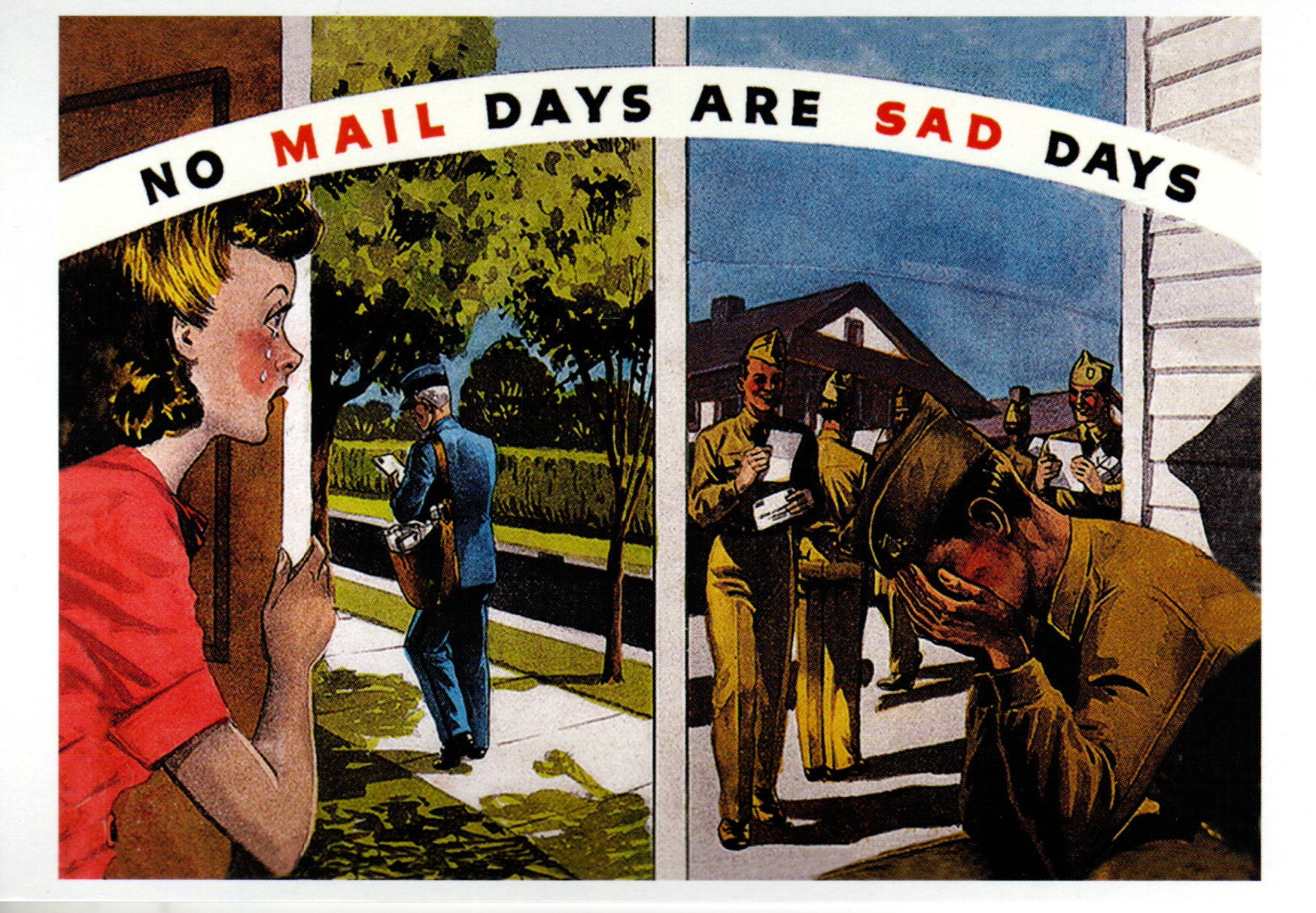 No Mail Days are Sad Days postcard