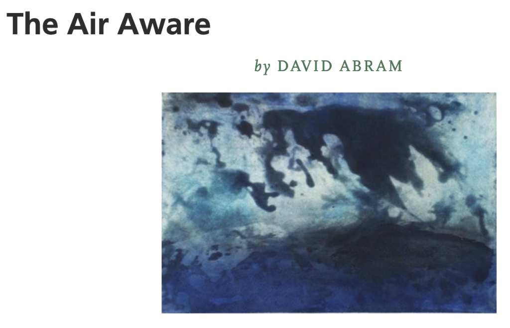 David Abram The Air Aware